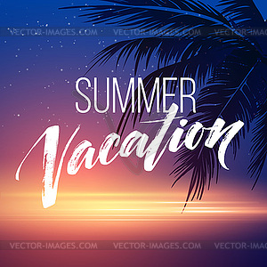 Summer vacation handwriting. Typography, lettering - vector clipart