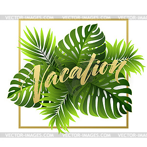 Summer vacation handwriting. Typography, lettering - vector image