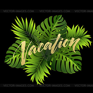 Summer vacation handwriting. Typography, lettering - vector image