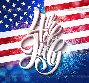 American Independence Day lettering design. templat - vector image