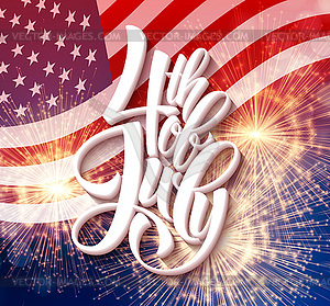 American Independence Day lettering design. templat - vector clip art