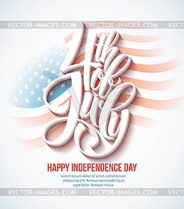 American Independence Day lettering design. templat - vector clipart