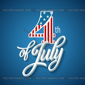 American Independence Day lettering design. templat - vector clip art
