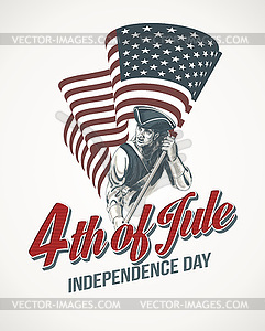 American Independence Day lettering design. templat - vector clip art