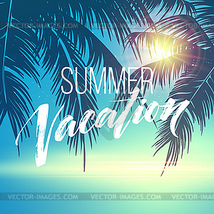 Summer vacation handwriting. Typography, lettering - vector image