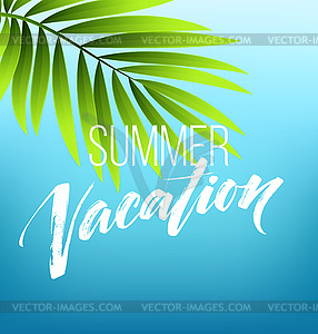 Summer vacation handwriting. Typography, lettering - vector clipart