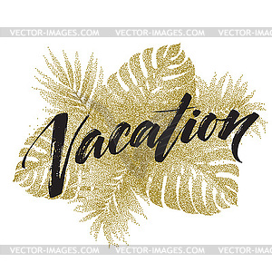 Summer vacation handwriting. Typography, lettering - vector image