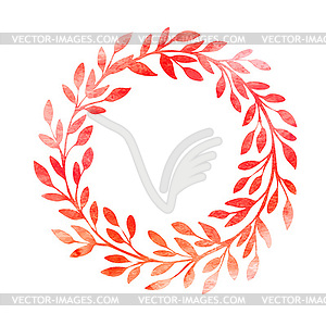 Watercolor autumn frame. Wreath made of leaves. - vector clipart