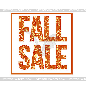 Autumn seasonal sale banner design. Fal leaf - vector clipart