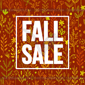 Autumn seasonal sale banner design. Fal leaf - vector image