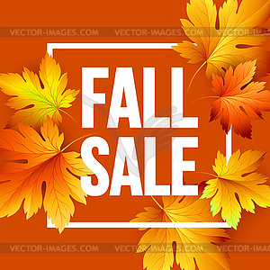 Autumn seasonal banner design. Fall leaf - vector image