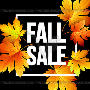 Autumn seasonal banner design. Fall leaf - vector image