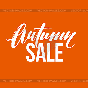 Autumn sale lettering. Fall calligraphy design - vector image