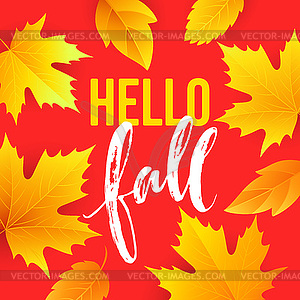 Autumn time seasonal banner design. Fall leaf - vector clipart / vector image