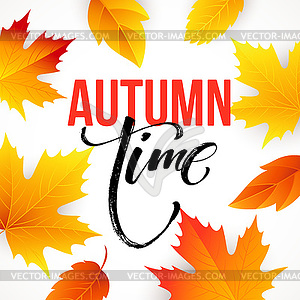 Autumn time seasonal banner design. Fall leaf - vector image