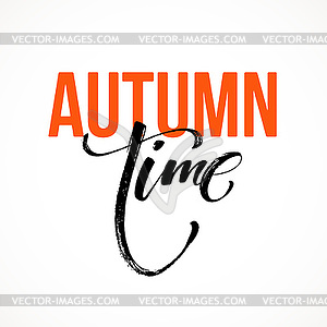 Fall time Modern calligraph card. lettering - vector image