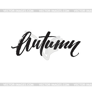 Fall Modern calligraph card. lettering design. Ink  - vector image