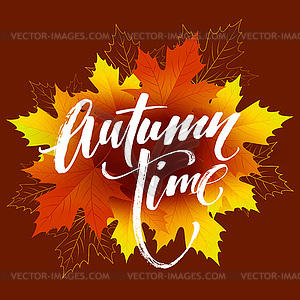 Autumn time seasonal banner design. Fall leaf - vector image