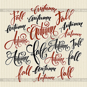 Season style lettering. Calligraphy graphic design - vector image