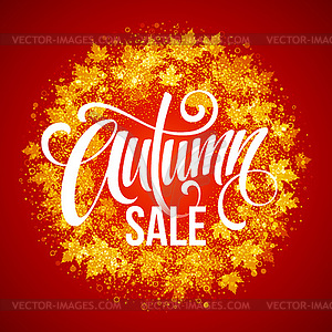 Autumn Sale. trend calligraphy. Beautiful round - vector image