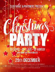 Merry Christmas Party Poster - vector clipart