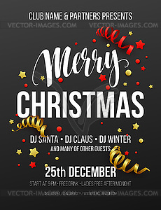 Merry Christmas Party Poster - vector clipart