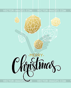 Christmas Greeting Card with handdrawn lettering. - vector clipart