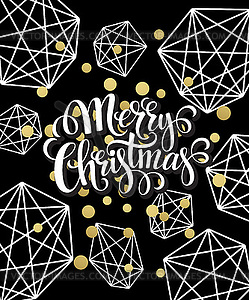 Christmas Greeting Card with handdrawn lettering. - royalty-free vector clipart