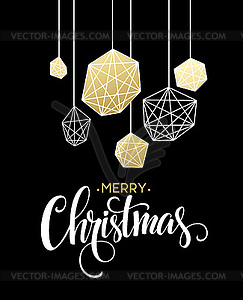 Christmas Greeting Card with handdrawn lettering. - vector image