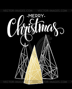 Christmas Greeting Card with handdrawn lettering. - vector clipart
