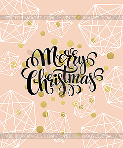 Christmas Greeting Card with handdrawn lettering. - vector clipart