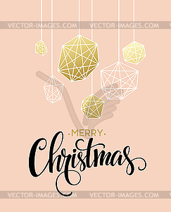 Christmas Greeting Card with handdrawn lettering. - vector clip art