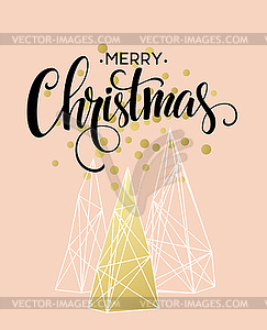 Christmas Greeting Card with handdrawn lettering. - vector clipart / vector image