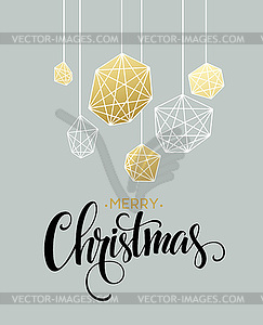 Christmas Greeting Card with handdrawn lettering. - vector clipart