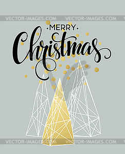 Christmas Greeting Card with handdrawn lettering. - vector clip art