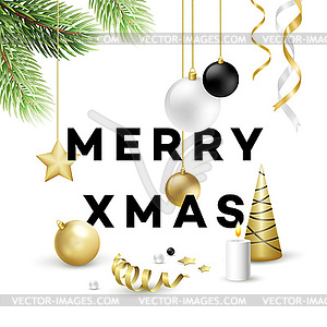 Traditional Christmas decoration elements. Modern - vector image