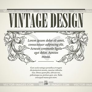 Vintage design elements. Retro card - vector clip art