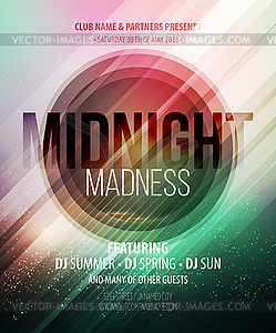 Midnight Madness Party. Template poster - vector clip art