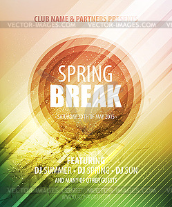 Spring Break Party. Template poster - vector clipart