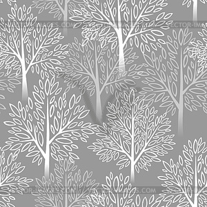 Tree seamless pattern - vector image