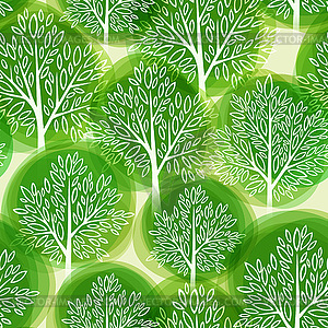 Tree seamless pattern - vector clipart