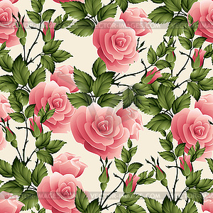 Seamless rose pattern - vector image