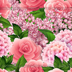 Seamless flower pattern - vector clipart