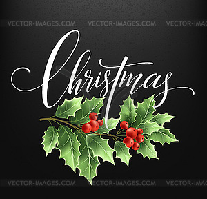 Christmas decoration on chalk board - vector clip art