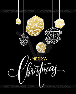 Christmas Greeting Card with handdrawn lettering. - vector clip art