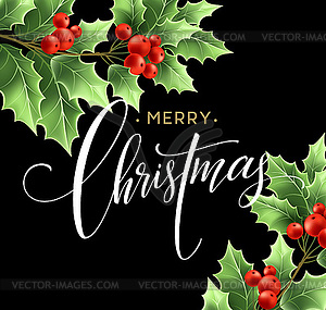 Christmas decoration on chalk board - vector clipart