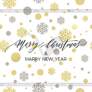 Merry Christmas gold glittering lettering design - vector clipart / vector image