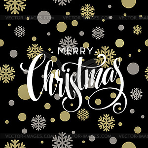 Merry Christmas gold glittering lettering design - vector clip art