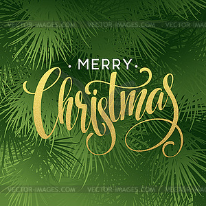 Christmas Tree Branches Border with handwriting - royalty-free vector image