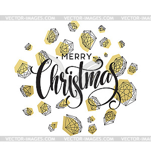 Christmas Greeting Card with handdrawn lettering. - vector image